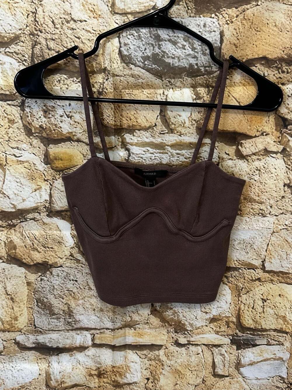 Forever 21 Ribbed Sweetheart Neckline Corset Style Crop Tank Top